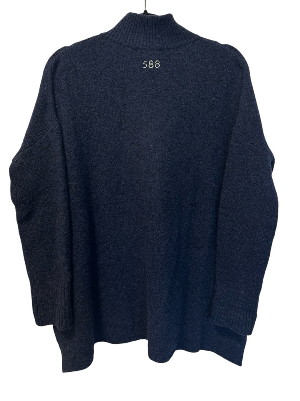 Odd Molly 1/4 Zip Mock Neck Oversized Drop Shoulder Sweater Navy SZ 1 (S) - Picture 2 of 6